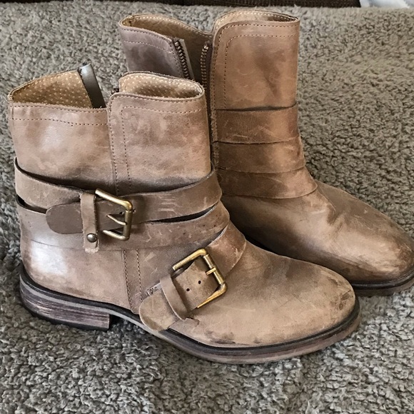 distressed ankle boots